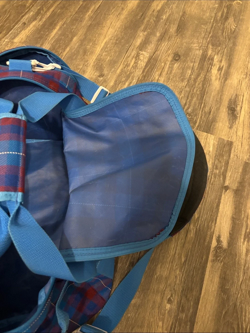 Dakine Blue and Red Plaid Duffel